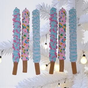 Iced Pretzel Lollipops 6 Christmas Tree Ornament- 6 in